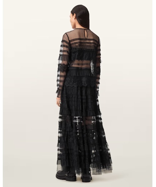 ALLSAINTS（オールセインツ）の「ARLEA TULLE MAXI SKIRT | ARLEA チュール マキシ スカート（スカート・レディース・ブラック・4/6/8/10）」の4枚目の写真
