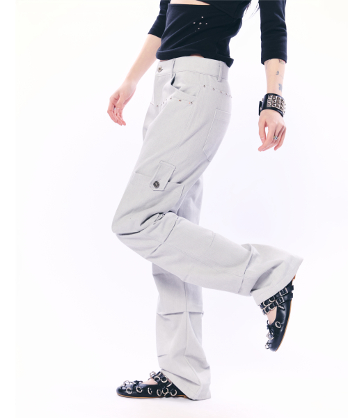 SETUP-EXE(セットアップイーエックスイー)の「BOOTCUT CARGO PANTS / LIGHT GRAY(その他パンツ・レディース・その他・SMALL/MEDIUM)」の7枚目の写真