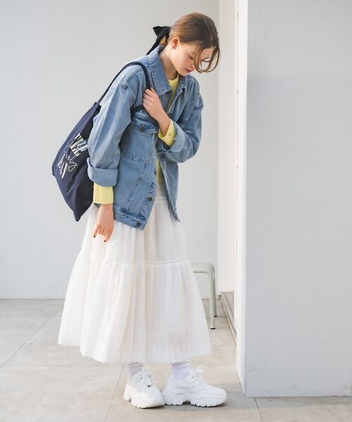 RETRO GIRL（レトロガール）の「デニムGジャン（デニムジャケット・レディース・ケミカルウォッシュ/ライトブルー/ブラック・FREE）」の7枚目の写真