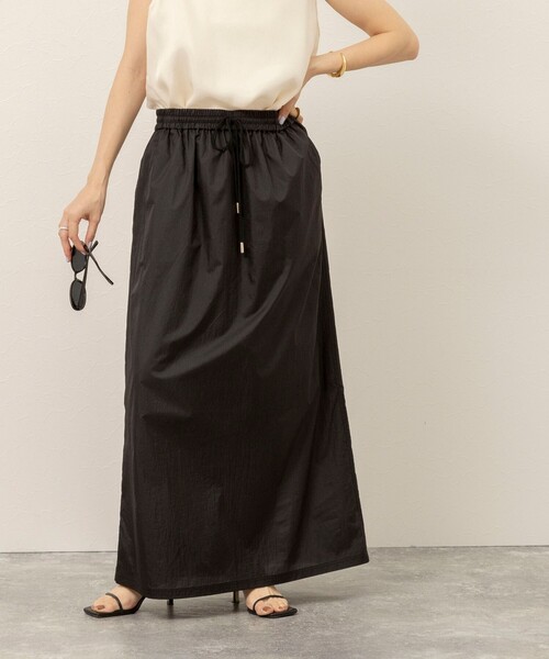 MAQWEL（マクウェル）の「《セットアップ対応》【MAQWEL/マクウェル】ウォッシャブルシアースカート（スカート・レディース・ブラック/ブラウン/オフホワイト・FREE）」の3枚目の写真