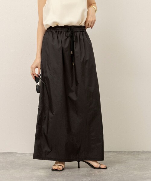 MAQWEL（マクウェル）の「《セットアップ対応》【MAQWEL/マクウェル】ウォッシャブルシアースカート（スカート・レディース・ブラック/ブラウン/オフホワイト・FREE）」の5枚目の写真