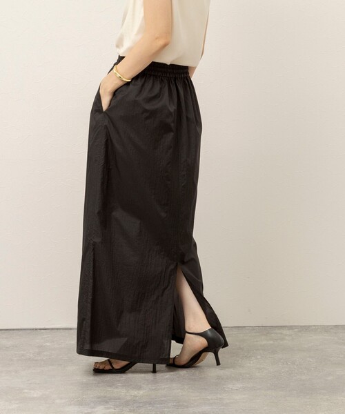 MAQWEL（マクウェル）の「《セットアップ対応》【MAQWEL/マクウェル】ウォッシャブルシアースカート（スカート・レディース・ブラック/ブラウン/オフホワイト・FREE）」の6枚目の写真