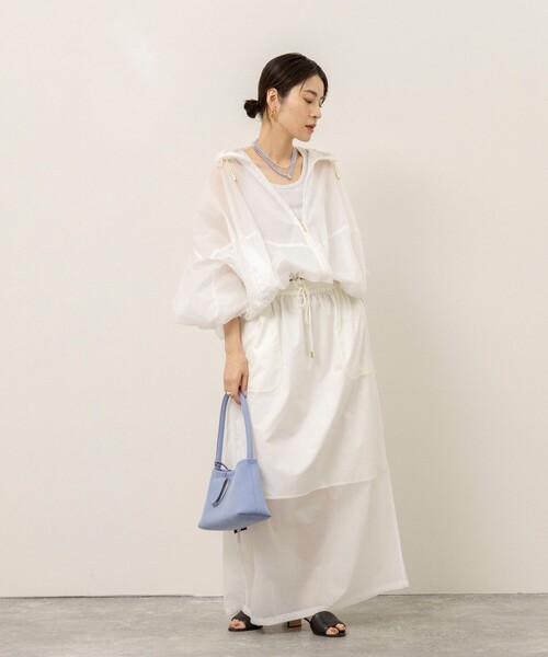 MAQWEL（マクウェル）の「《セットアップ対応》【MAQWEL/マクウェル】ウォッシャブルシアースカート（スカート・レディース・ブラック/ブラウン/オフホワイト・FREE）」の8枚目の写真