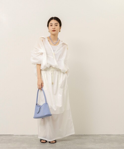 MAQWEL（マクウェル）の「《セットアップ対応》【MAQWEL/マクウェル】ウォッシャブルシアースカート（スカート・レディース・ブラック/ブラウン/オフホワイト・FREE）」の11枚目の写真