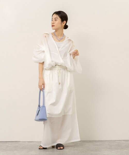 MAQWEL（マクウェル）の「《セットアップ対応》【MAQWEL/マクウェル】ウォッシャブルシアースカート（スカート・レディース・ブラック/ブラウン/オフホワイト・FREE）」の12枚目の写真