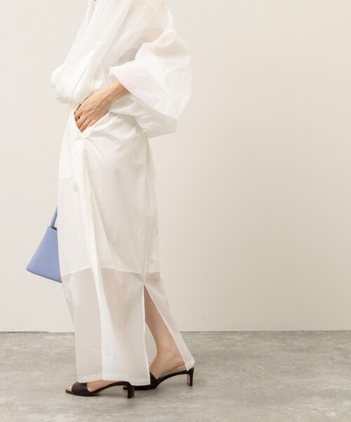 MAQWEL（マクウェル）の「《セットアップ対応》【MAQWEL/マクウェル】ウォッシャブルシアースカート（スカート・レディース・ブラック/ブラウン/オフホワイト・FREE）」の15枚目の写真