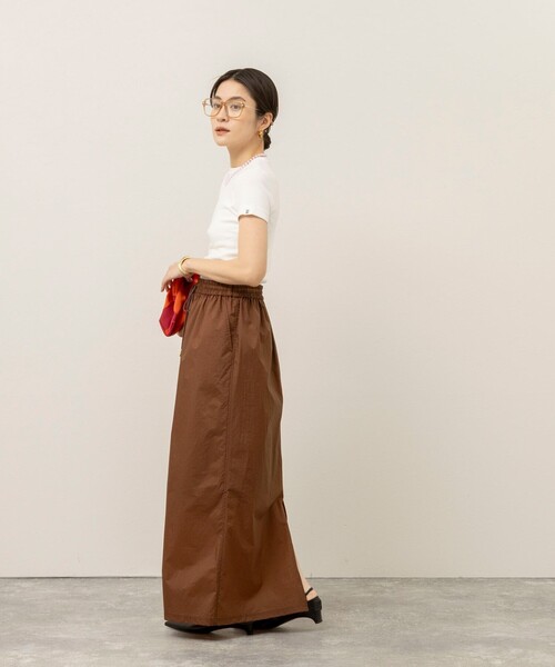 MAQWEL（マクウェル）の「《セットアップ対応》【MAQWEL/マクウェル】ウォッシャブルシアースカート（スカート・レディース・ブラック/ブラウン/オフホワイト・FREE）」の17枚目の写真