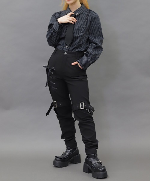 NIBBLE POISON（ニブルポイズン）の「レースアップボンテージパンツ（その他パンツ・レディース・ブラック/パープル・MEDIUM）」の11枚目の写真