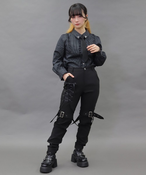 NIBBLE POISON（ニブルポイズン）の「レースアップボンテージパンツ（その他パンツ・レディース・ブラック/パープル・MEDIUM）」の12枚目の写真