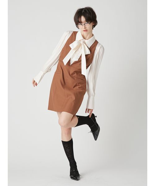 LILY BROWN(リリーブラウン)の「シャツドッキングミニワンピース(ワンピース・レディース・チェック/ブラック/ブラウン・0/1)」の19枚目の写真