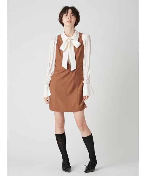 LILY BROWN(リリーブラウン)の「シャツドッキングミニワンピース(ワンピース・レディース・チェック/ブラック/ブラウン・0/1)」の18枚目の写真