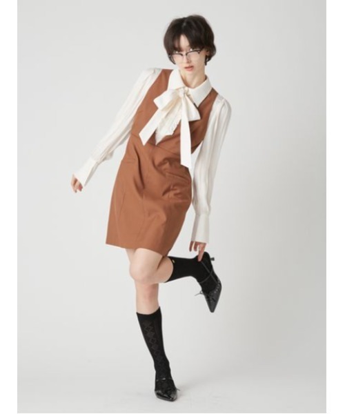 LILY BROWN(リリーブラウン)の「シャツドッキングミニワンピース(ワンピース・レディース・チェック/ブラック/ブラウン・0/1)」の15枚目の写真
