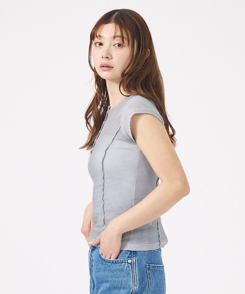 MILLER(ミラー)の「【MILLER/ミラー】Light Prib Henly S/S Tee / ライトパネルリブヘンリーショートスリーブTEE / 半袖ヘンリーT(Tシャツ/カットソー・レディース・オフホワイト/グレー/ブラック/ピンク/ネイビー・フリー)」の21枚目の写真