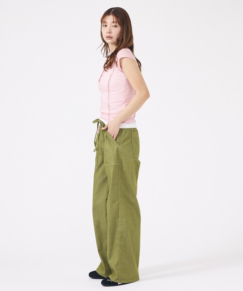 MILLER(ミラー)の「【MILLER/ミラー】Light Prib Henly S/S Tee / ライトパネルリブヘンリーショートスリーブTEE / 半袖ヘンリーT(Tシャツ/カットソー・レディース・オフホワイト/グレー/ブラック/ピンク/ネイビー・フリー)」の16枚目の写真