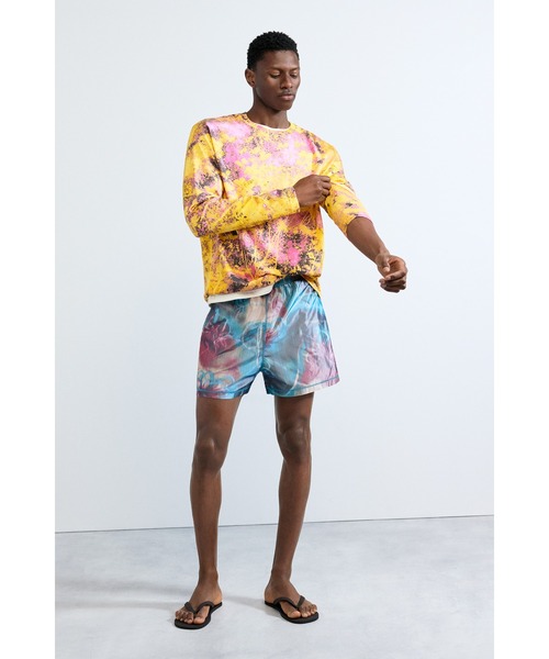 Desigual（デシグアル）の「フローラル タイダイ プリント 長袖Tシャツ（Tシャツ/カットソー・メンズ・イエロー・XXL/XL/L/M/S）」の5枚目の写真