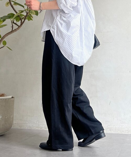 un dix cors（アンディコール）の「薄ダンボールパンツ（その他パンツ・レディース・グレー/ブラック・FREE）」の4枚目の写真