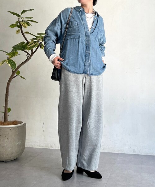 un dix cors（アンディコール）の「薄ダンボールパンツ（その他パンツ・レディース・グレー/ブラック・FREE）」の13枚目の写真