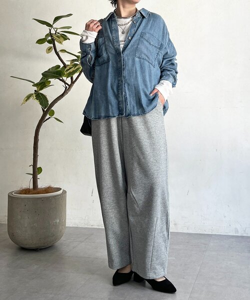 un dix cors（アンディコール）の「薄ダンボールパンツ（その他パンツ・レディース・グレー/ブラック・FREE）」の15枚目の写真