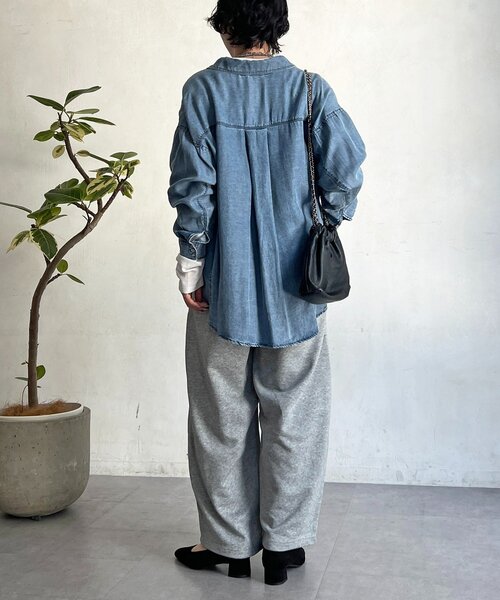 un dix cors（アンディコール）の「薄ダンボールパンツ（その他パンツ・レディース・グレー/ブラック・FREE）」の16枚目の写真