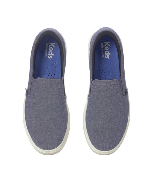 Keds(ケッズ)の「Keds ケッズ パーク スリップオン シャンブレー ブルー(スニーカー・レディース・ブルー・25.0cm/24.5cm/24.0cm/23.5cm/23.0cm/22.5cm)」の3枚目の写真