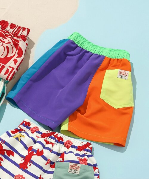 BREEZE(ブリーズ)の「【UVカット】無地・総柄わくわくビーチショーツ(水着・キッズ・その他2/オレンジ/その他11/イエロー/レインボー/レッド/ブラック/エメラルド/アイボリー/ブルー/その他12・80/90/100/110/120/130/140/150)」の11枚目の写真