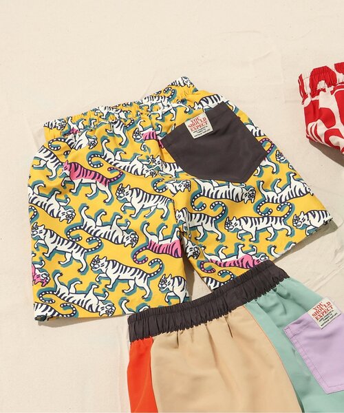 BREEZE(ブリーズ)の「【UVカット】無地・総柄わくわくビーチショーツ(水着・キッズ・その他2/オレンジ/その他11/イエロー/レインボー/レッド/ブラック/エメラルド/アイボリー/ブルー/その他12・80/90/100/110/120/130/140/150)」の6枚目の写真