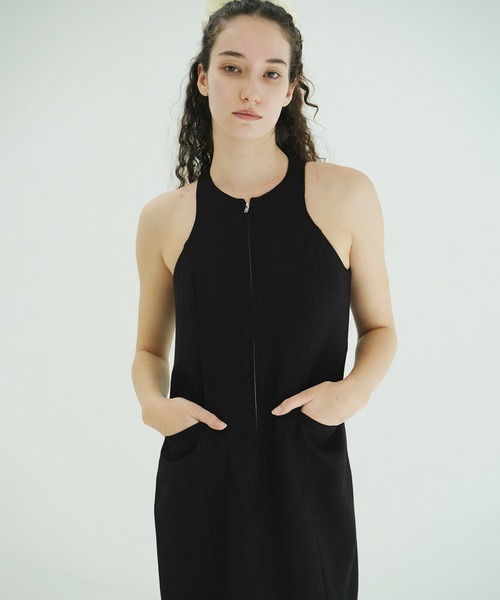 CLANE（クラネ）の「FRONT ZIP AMERICAN SLEEVE ONEPIECE（ワンピース・レディース・ブラック/その他・0/1/2）」の8枚目の写真