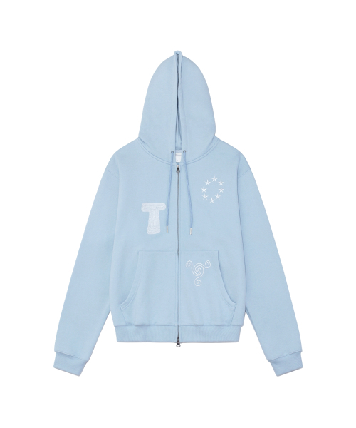 THECOLDESTMOMENT(ザコールデストモーメント)の「TCM snail hooded zip-up (sky blue)(パーカー・レディース・その他・LARGE/SMALL/MEDIUM)」の1枚目の写真