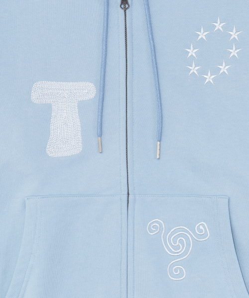 THECOLDESTMOMENT(ザコールデストモーメント)の「TCM snail hooded zip-up (sky blue)(パーカー・レディース・その他・LARGE/SMALL/MEDIUM)」の4枚目の写真