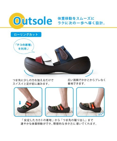 Regetta Canoe（リゲッタカヌー）の「RegettaCanoe ビッグフット トリコロールサンダル CJBF5138a（サンダル・メンズ・トリコロール・LL/L/M/S）」の6枚目の写真