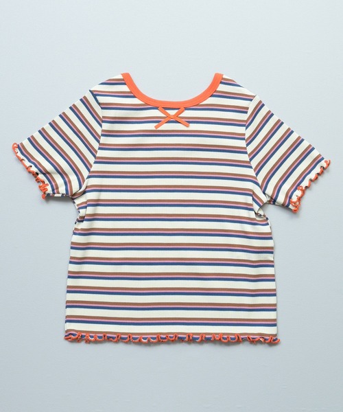 MARKEY'S（マーキーズ）の「先染めボーダーハンソデカットソー（Tシャツ/カットソー・キッズ・オレンジ/ライトブルー/オフホワイト・110/100/90/130/120/80）」の10枚目の写真
