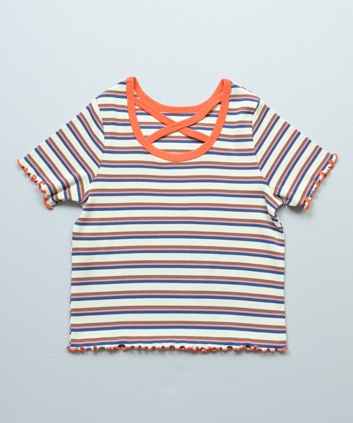 MARKEY'S（マーキーズ）の「先染めボーダーハンソデカットソー（Tシャツ/カットソー・キッズ・オレンジ/ライトブルー/オフホワイト・110/100/90/130/120/80）」の11枚目の写真