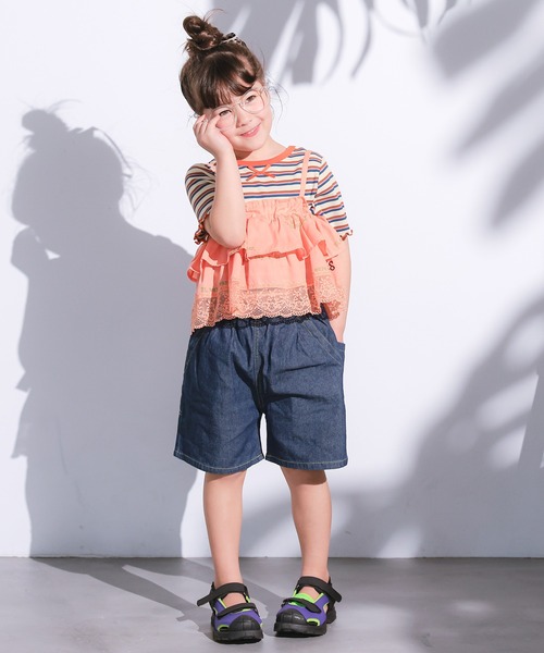 MARKEY'S（マーキーズ）の「先染めボーダーハンソデカットソー（Tシャツ/カットソー・キッズ・オレンジ/ライトブルー/オフホワイト・110/100/90/130/120/80）」の15枚目の写真