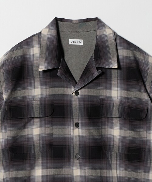 Jieda（ジエダ）の「＜JIEDA＞チェック オープンカラー ショートスリーブ シャツ（シャツ/ブラウス・メンズ・ダークブラウン/ブラック・2/1）」の10枚目の写真