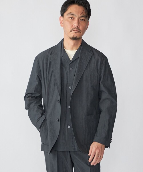 SHIPS（シップス）の「SHIPS:〈洗濯機可能〉CO+ ジャケット(セットアップ対応)（テーラードジャケット・メンズ・グレー系その他/ダークグレー/ブラック・MEDIUM/LARGE/SMALL）」の2枚目の写真