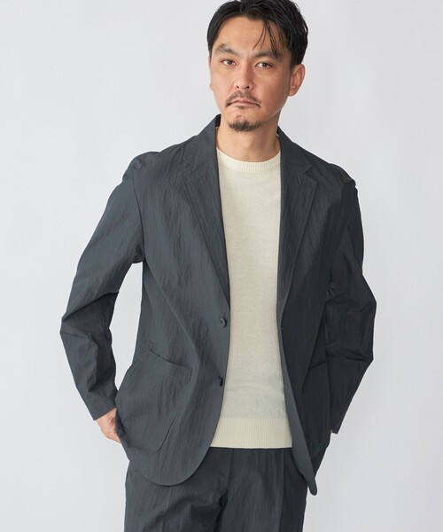 SHIPS（シップス）の「SHIPS:〈洗濯機可能〉CO+ ジャケット(セットアップ対応)（テーラードジャケット・メンズ・グレー系その他/ダークグレー/ブラック・MEDIUM/LARGE/SMALL）」の4枚目の写真