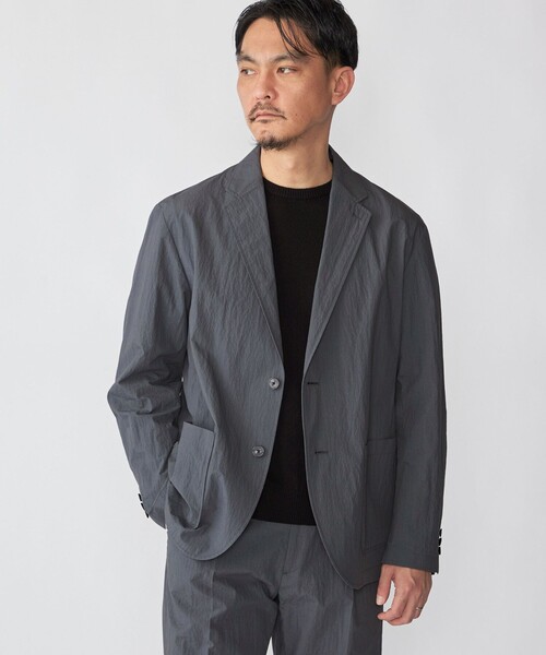 SHIPS（シップス）の「SHIPS:〈洗濯機可能〉CO+ ジャケット(セットアップ対応)（テーラードジャケット・メンズ・グレー系その他/ダークグレー/ブラック・MEDIUM/LARGE/SMALL）」の5枚目の写真