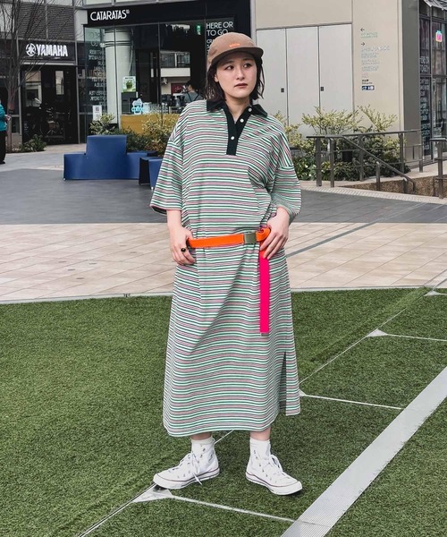 niko and...（ニコアンド）の「[MODE NORM CORE] パイルラガーマキシワンピース（ワンピース・レディース・ネイビー/ベージュ/サックスブルー・LARGE/MEDIUM）」の8枚目の写真