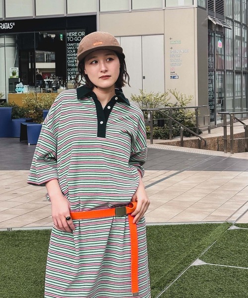 niko and...（ニコアンド）の「[MODE NORM CORE] パイルラガーマキシワンピース（ワンピース・レディース・ネイビー/ベージュ/サックスブルー・LARGE/MEDIUM）」の9枚目の写真