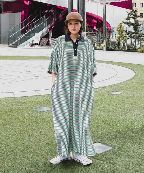 niko and...（ニコアンド）の「[MODE NORM CORE] パイルラガーマキシワンピース（ワンピース・レディース・ネイビー/ベージュ/サックスブルー・LARGE/MEDIUM）」の11枚目の写真