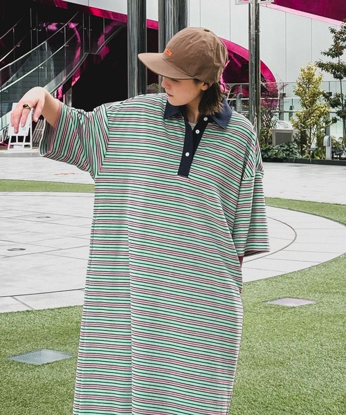 niko and...（ニコアンド）の「[MODE NORM CORE] パイルラガーマキシワンピース（ワンピース・レディース・ネイビー/ベージュ/サックスブルー・LARGE/MEDIUM）」の12枚目の写真