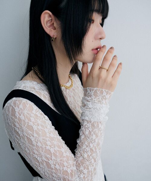 COCOSHNIK ONKITSCH(ココシュニックオンキッチュ)の「シルバー ボールラインリング GP(リング・レディース・ゴールド・14/12/10)」の6枚目の写真