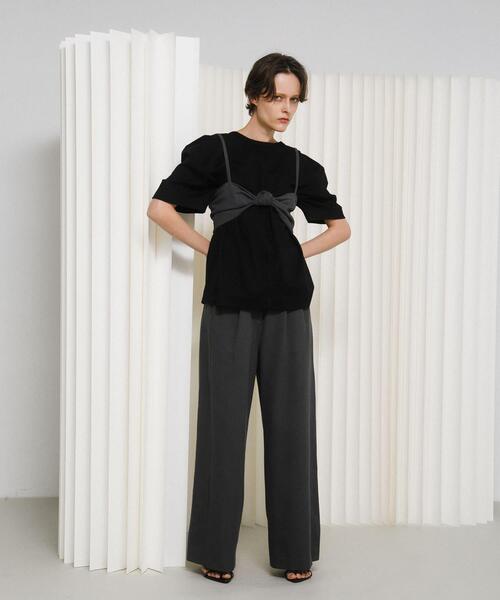 LAATO（ラート）の「puff shoulder big tee（Tシャツ/カットソー・レディース・ブラウン/ライトブルー/ブラック・FREE）」の2枚目の写真