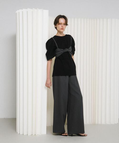 LAATO（ラート）の「puff shoulder big tee（Tシャツ/カットソー・レディース・ブラウン/ライトブルー/ブラック・FREE）」の5枚目の写真