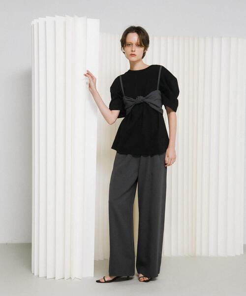 LAATO（ラート）の「puff shoulder big tee（Tシャツ/カットソー・レディース・ブラウン/ライトブルー/ブラック・FREE）」の6枚目の写真