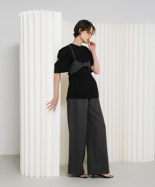 LAATO（ラート）の「puff shoulder big tee（Tシャツ/カットソー・レディース・ブラウン/ライトブルー/ブラック・FREE）」の7枚目の写真