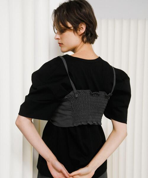 LAATO（ラート）の「puff shoulder big tee（Tシャツ/カットソー・レディース・ブラウン/ライトブルー/ブラック・FREE）」の9枚目の写真