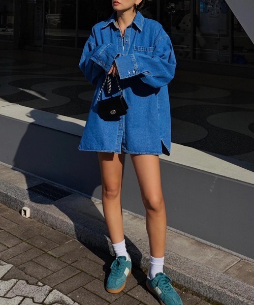 esutoreja（エストレジャ）の「デニムオーバーシャツ（シャツ/ブラウス・レディース・ブルー/ブラック・FREE）」の10枚目の写真