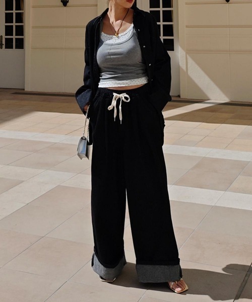 esutoreja（エストレジャ）の「デニムオーバーシャツ（シャツ/ブラウス・レディース・ブルー/ブラック・FREE）」の3枚目の写真