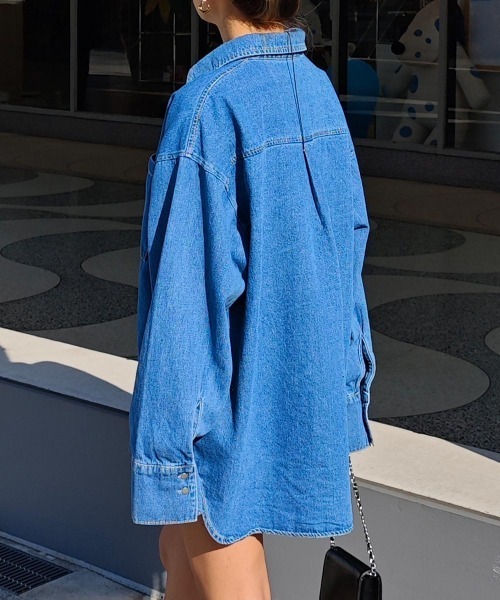 esutoreja（エストレジャ）の「デニムオーバーシャツ（シャツ/ブラウス・レディース・ブルー/ブラック・FREE）」の7枚目の写真